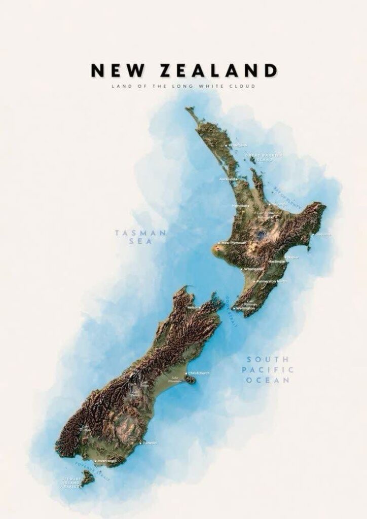 new zealand map